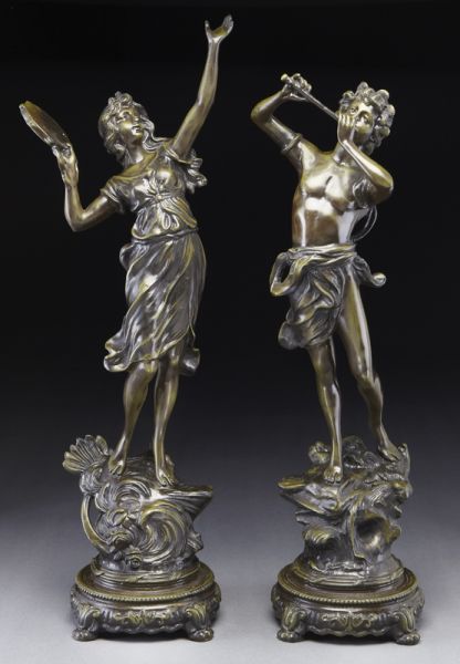Pr. Patinated bronze