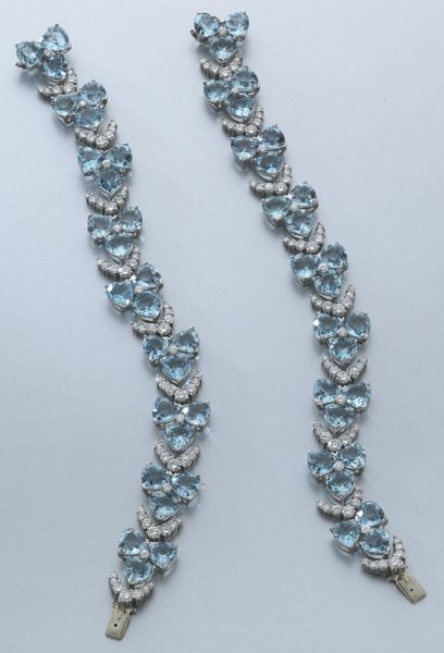 Pr. platinum diamond and aquamarine