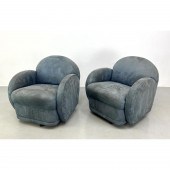 Pr PRECEDENT Blue Swivel Loung