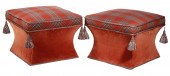 PR RED TARTAN OTTOMANS BY BAKE