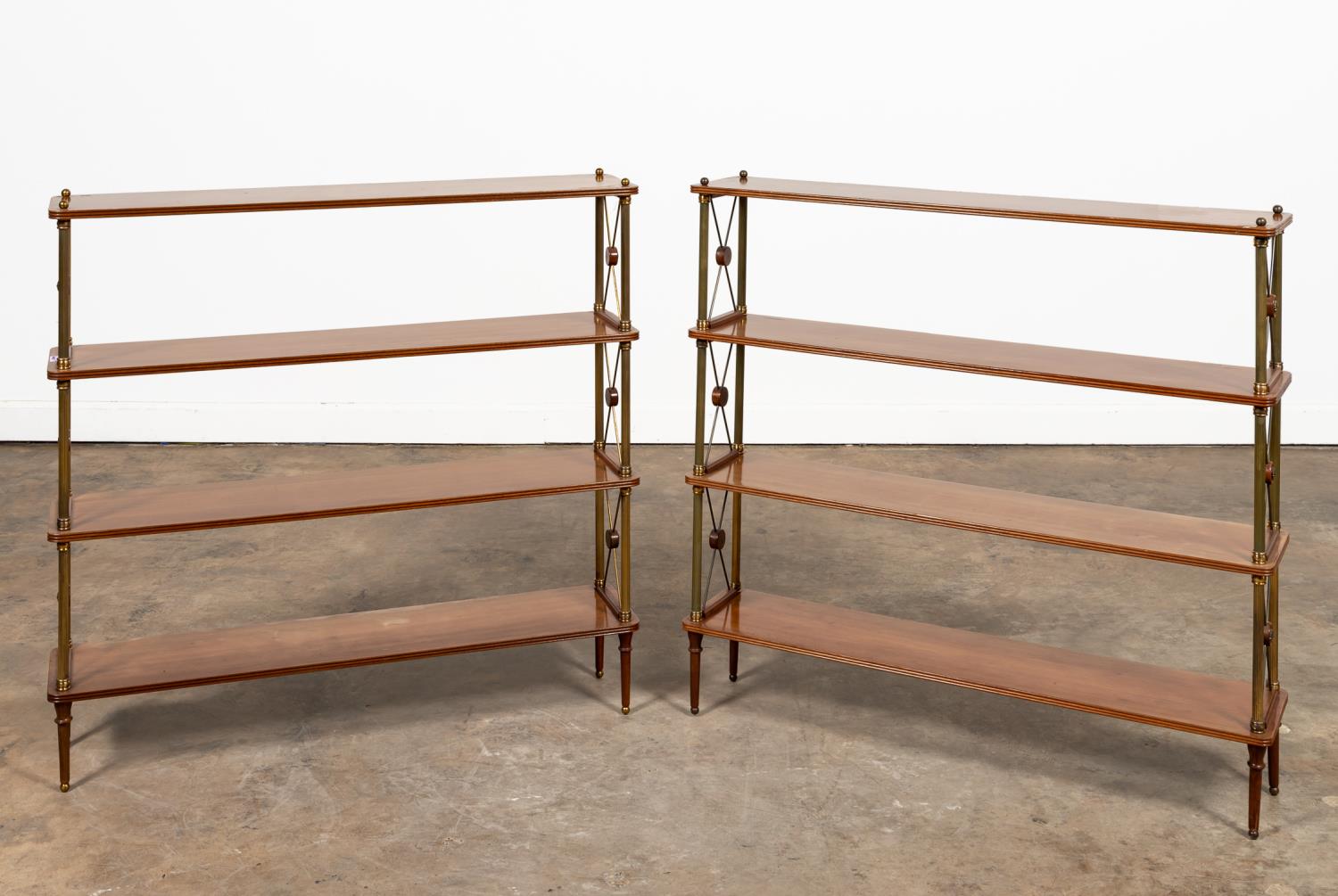 PR, REGENCY STYLE BRASS & WOOD FOUR