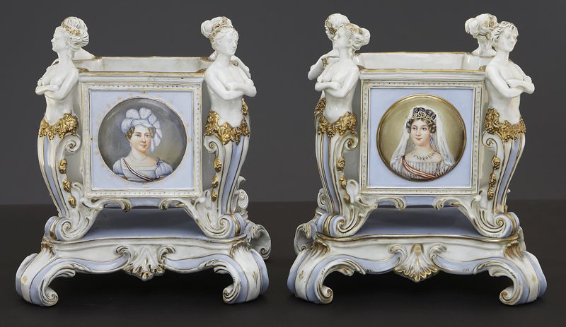 Pr. Sevres style porcelain portrait