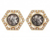 PR. SILVER COIN 18K YG & DIAMO