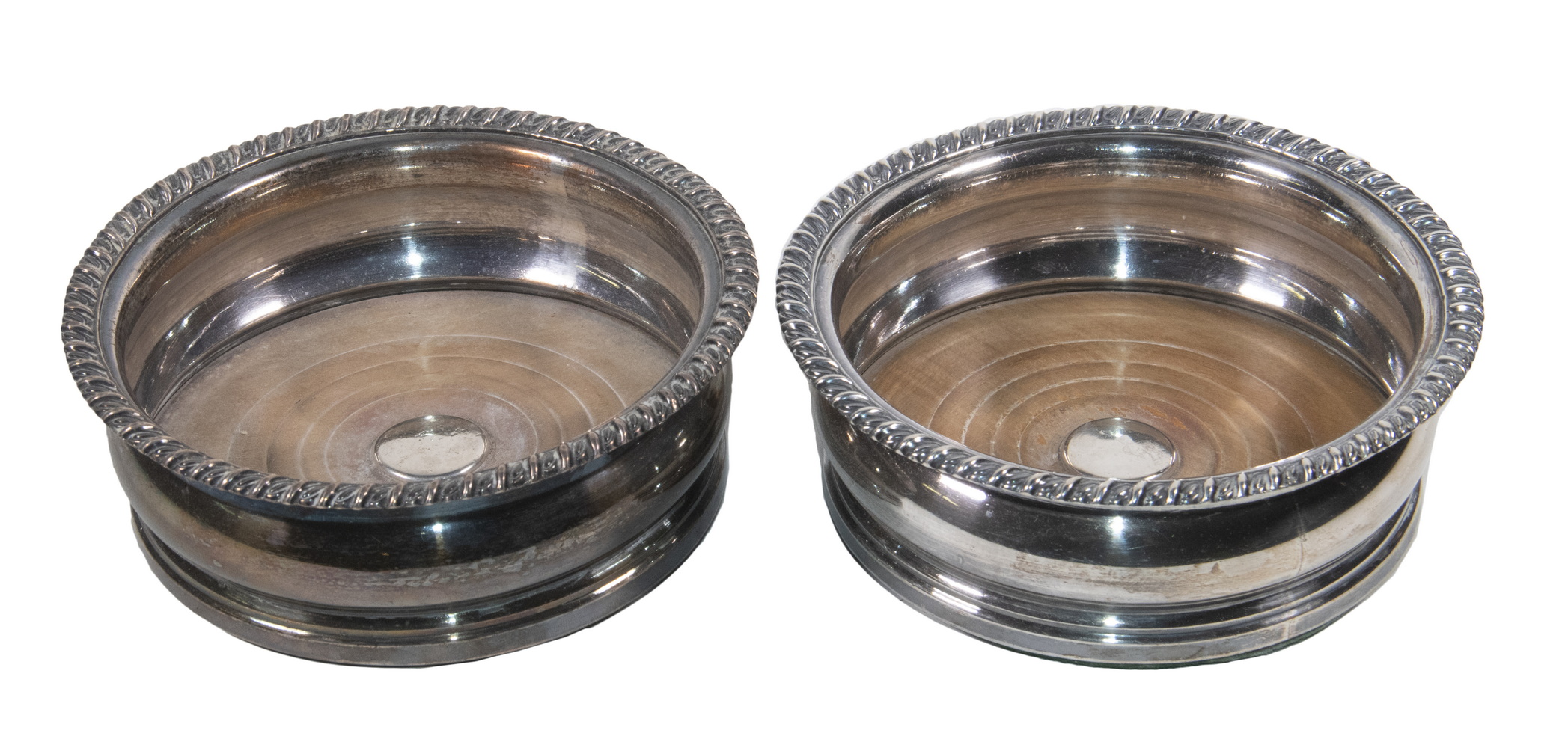 PR SILVER-PLATE WINE COASTERS