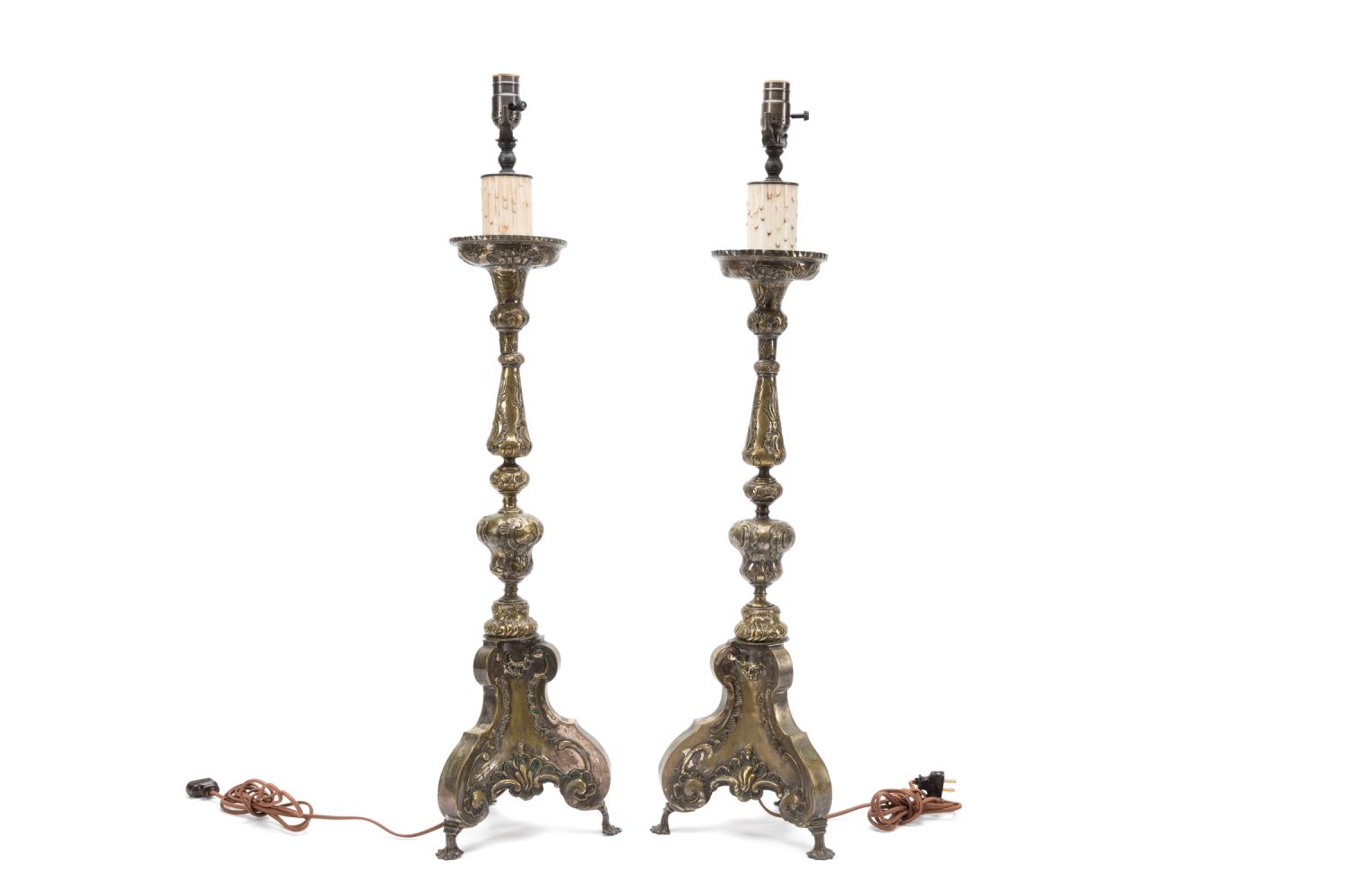 PR. SILVERED BRASS PRICKET