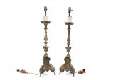 PR. SILVERED BRASS PRICKET CAN