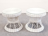 PR SMALL ROUND WHITE WICKER GL