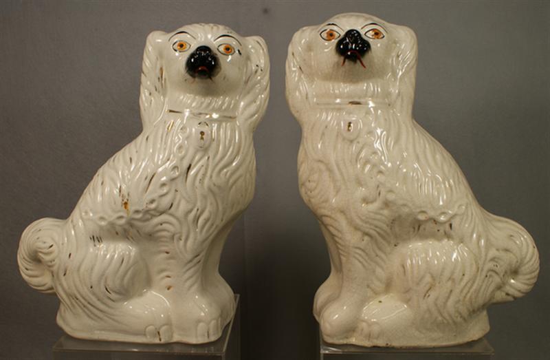 Pr Staffordshire white spaniels,