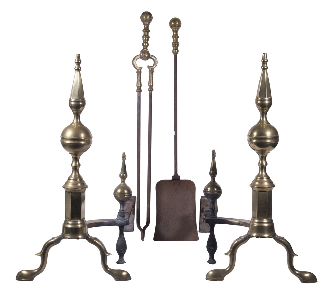 PR STEEPLE TOP ANDIRONS BY J.