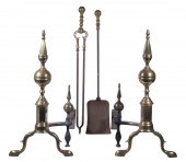 PR STEEPLE TOP ANDIRONS BY J.
