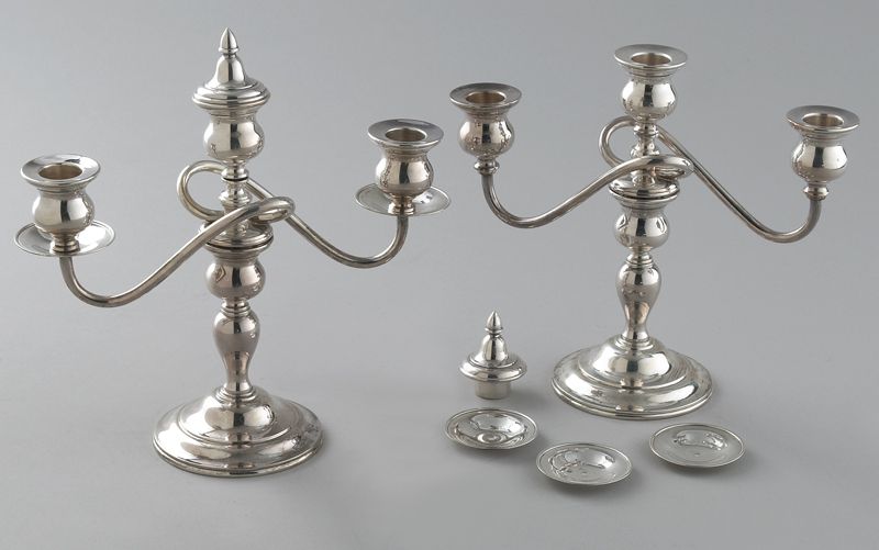 Pr. sterling silver candelabras