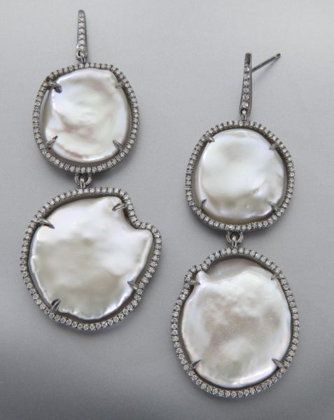 Pr. sterling silver diamond and