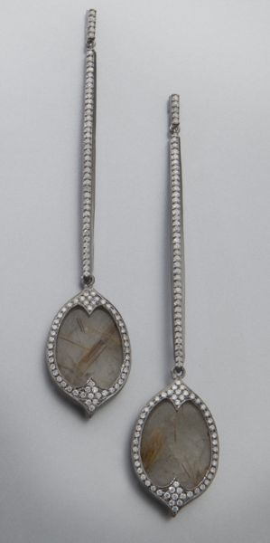 Pr. sterling silver diamond and