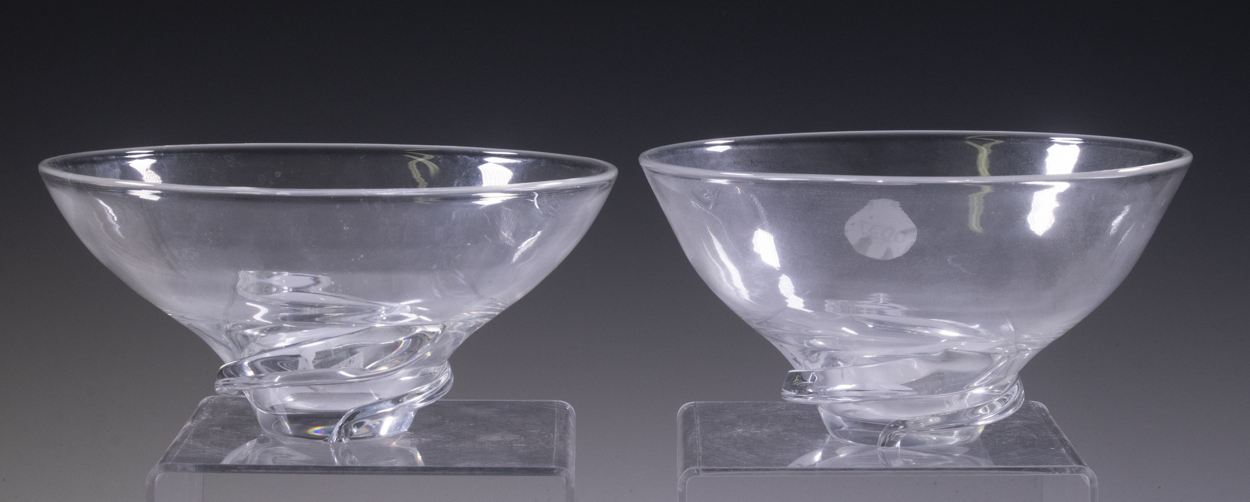 PR STEUBEN GLASS SPIRAL BOWLS