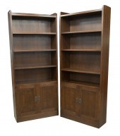 PR STICKLEY OAK BOOKCASES Pair