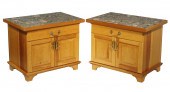 PR STONE TOP COMMODES Pair of