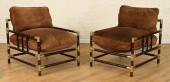 PR TURNED WOOD BRASS ARMCHAIRS