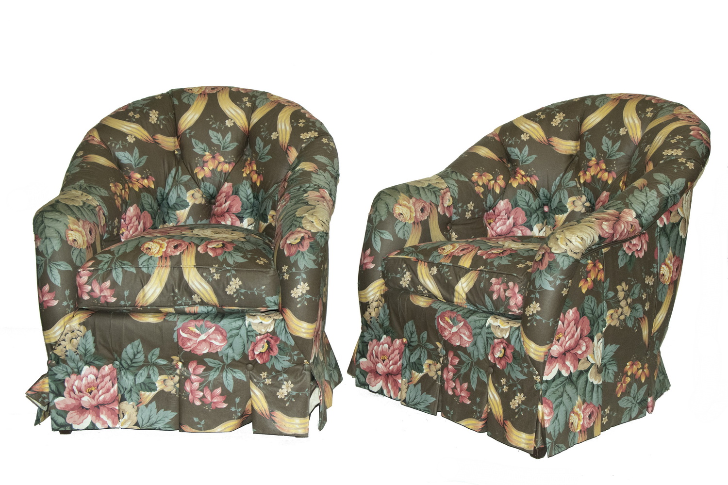 PR UPHOLSTERED CLUB CHAIRS Pair