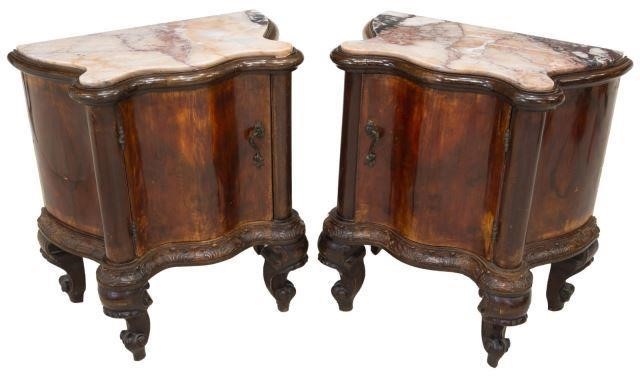 (PR) VENETIAN MARBLE-TOP BEDSIDE