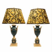 PR., VERSACE GREEN MARBLE URN