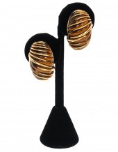 PR. VINTAGE 18K YG TIGER EYE E