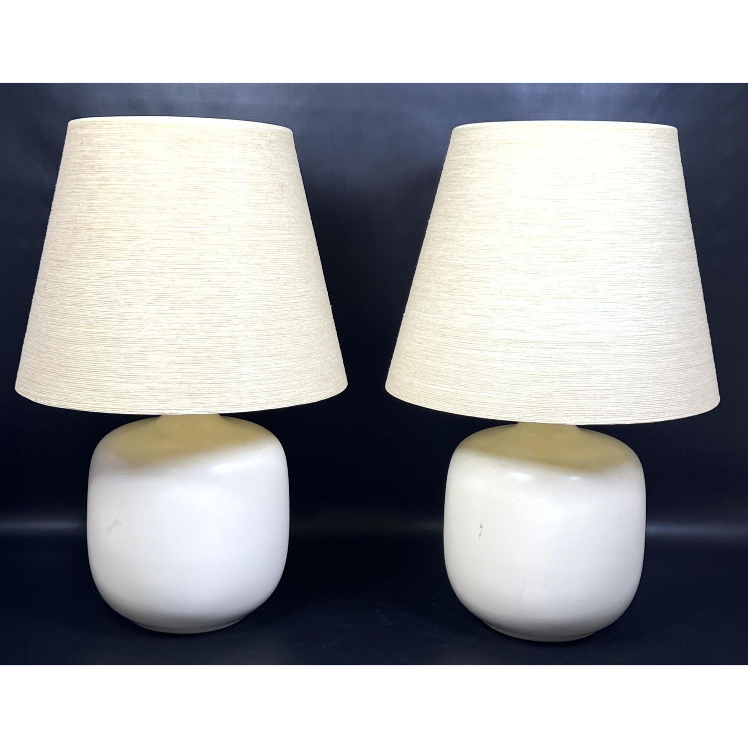 Pr White BOSTLUND Lamps with Cord