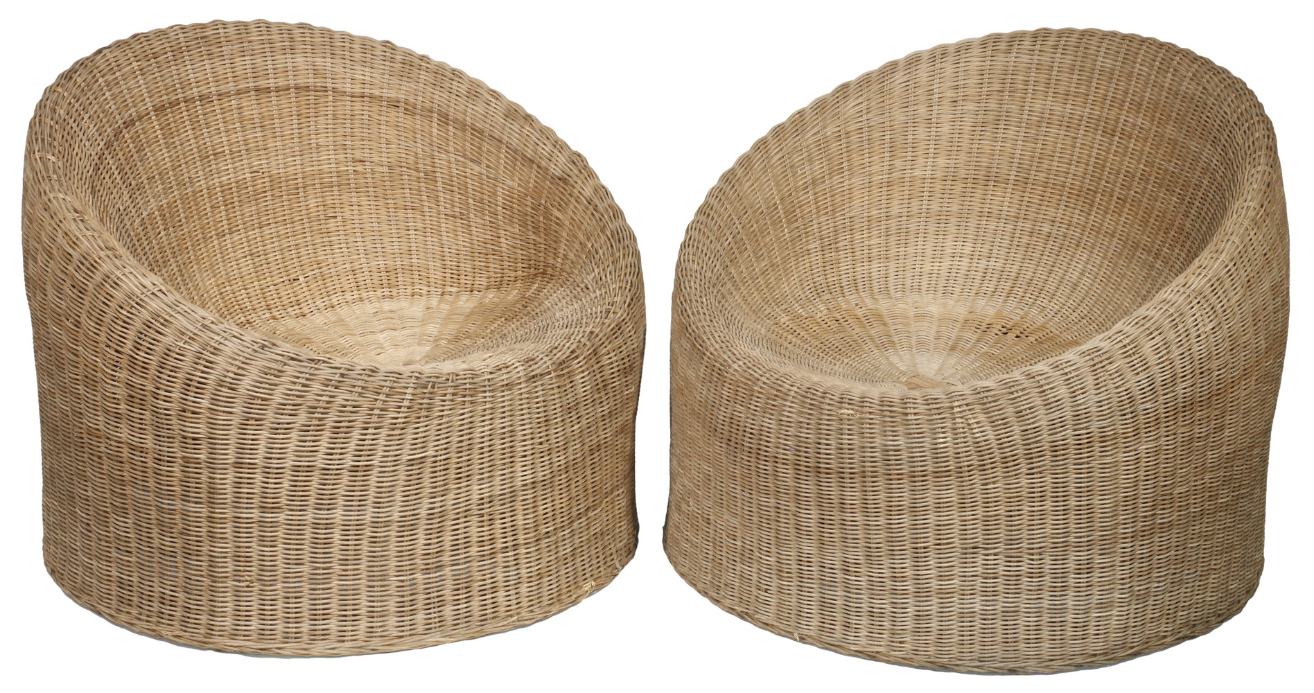 PR WICKER ELEPHANT FOOT CHAIRS BY