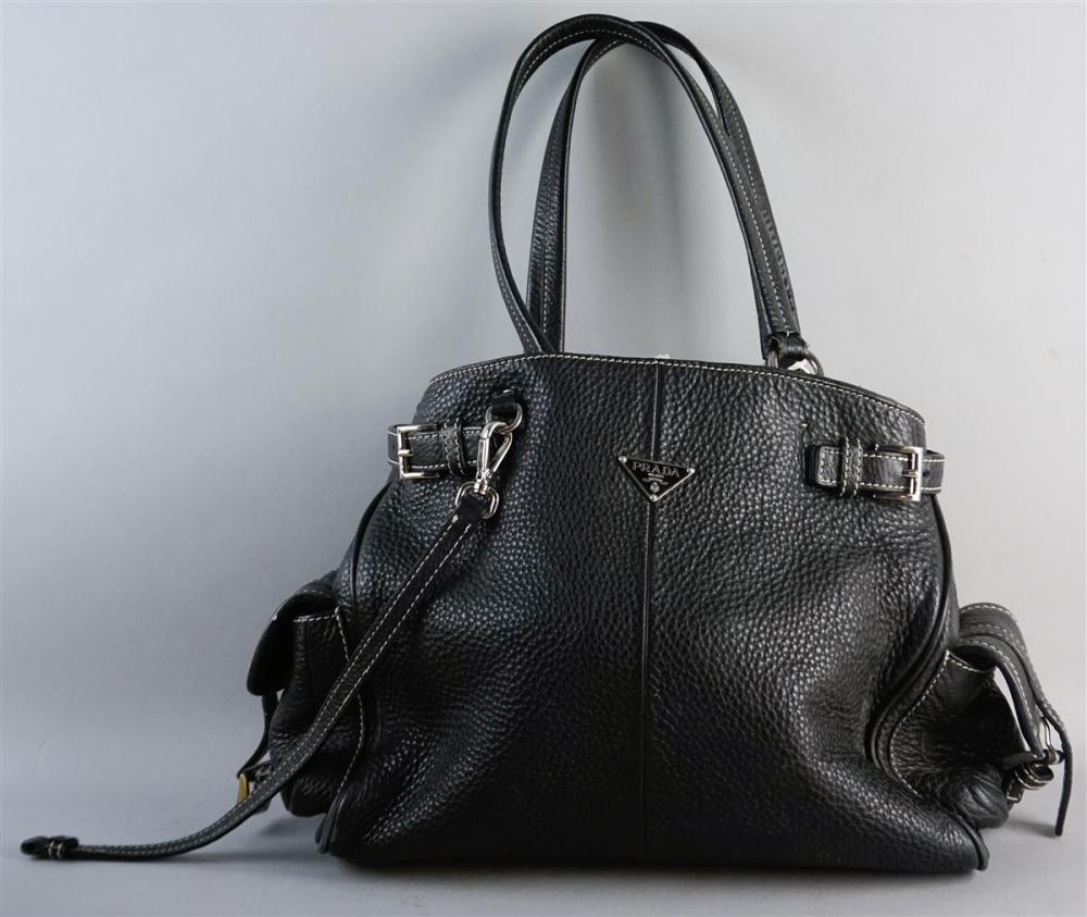 PRADA BLACK LEATHER HANDBAGPRADA