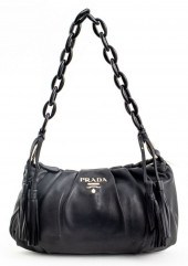 PRADA BLACK LEATHER SHOULDER B