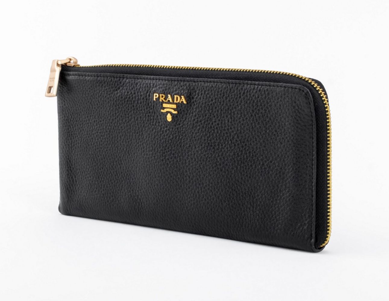 PRADA BLACK LEATHER WALLET CLUTCH