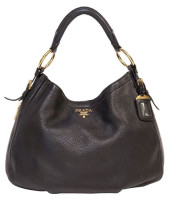 PRADA BLACK VITELLO DAINO LEAT
