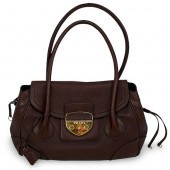 PRADA BROWN LEATHER SHOULDER B