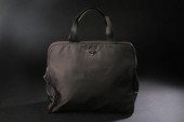 PRADA BROWN NYLON HANDBAG With