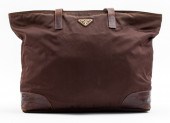 PRADA BROWN NYLON WITH LEATHER