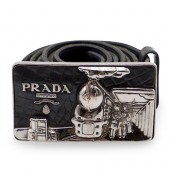 PRADA BUCKLE LEATHER BELTDESCR