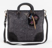 PRADA GREY TWEED HANDBAG Grey