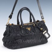 PRADA NAPPA GAUFRE BLACK LEATH