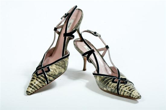 PRADA NATURAL PYTHON SLINGBACKS