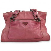 PRADA PINK LEATHER HANDBAGDESC