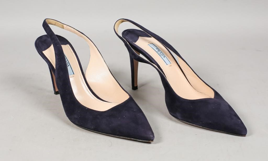 PRADA SUEDE SLINGBACKSPrada navy
