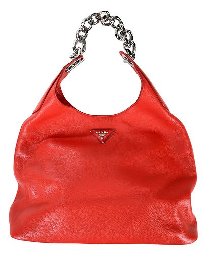 PRADA VITELLO DAINO CHAIN HOBO