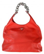 PRADA VITELLO DAINO CHAIN HOBO