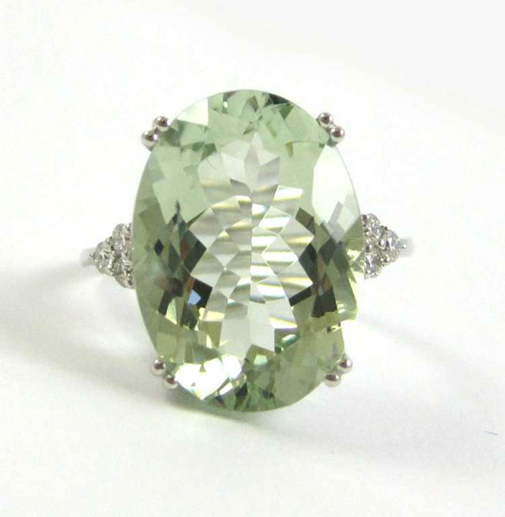 PRASIOLITE, DIAMOND AND FOURTEEN