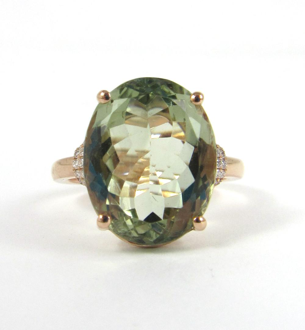 PRASIOLITE, DIAMOND AND FOURTEEN