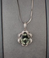 PRASIOLITE, DIAMOND AND GOLD P