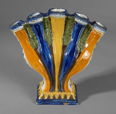 Prattware quintal vase, rich ochre,