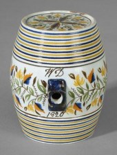 Prattware spirits barrel, 1820