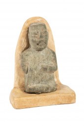 PRE-COLUMBIAN CARVED GREENSTON