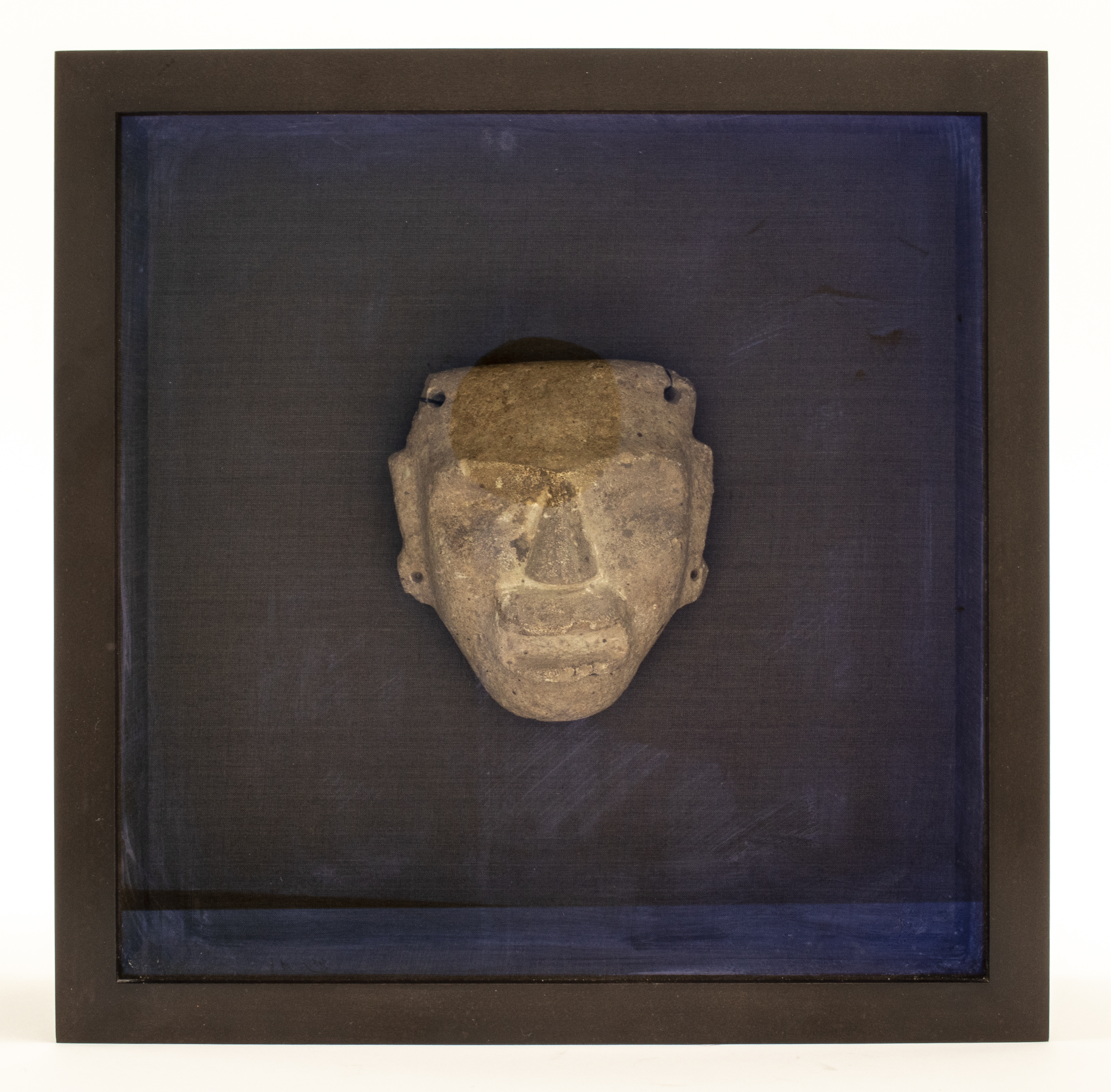 PRE-COLUMBIAN CARVED LIMESTONE HEAD