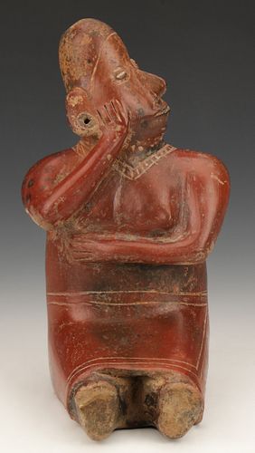 PRE-COLUMBIAN COLIMA POTTERY SEATED
